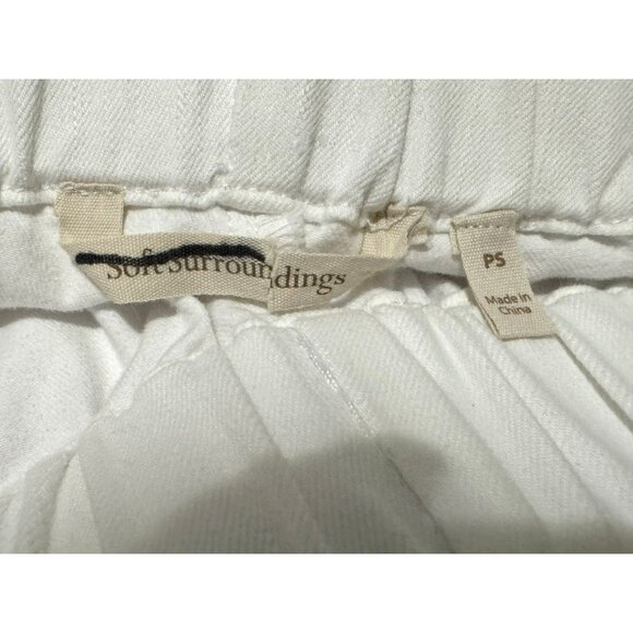 Soft Surroundings Straight Leg Cotton Stretch White White Pull-On Pants Sz PSm - Picture 4 of 5